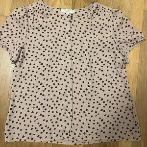 Loft blush and black blouse